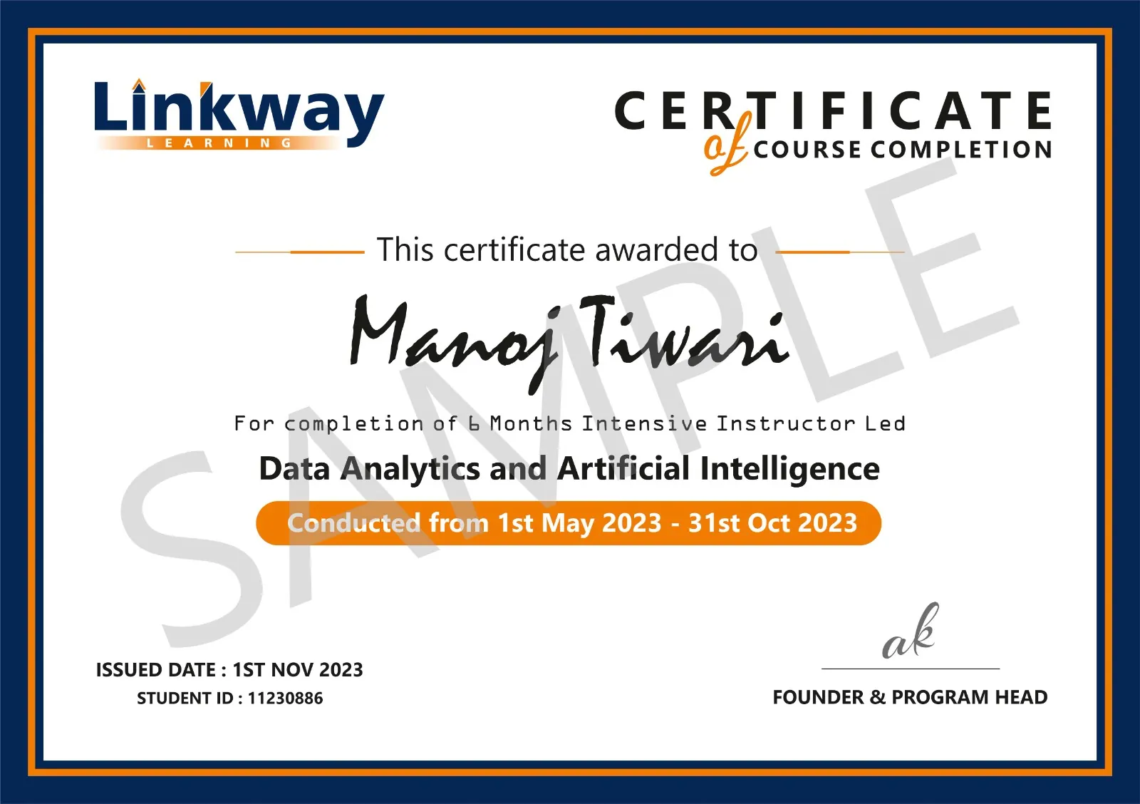 Data Analytics Certificate of Completion