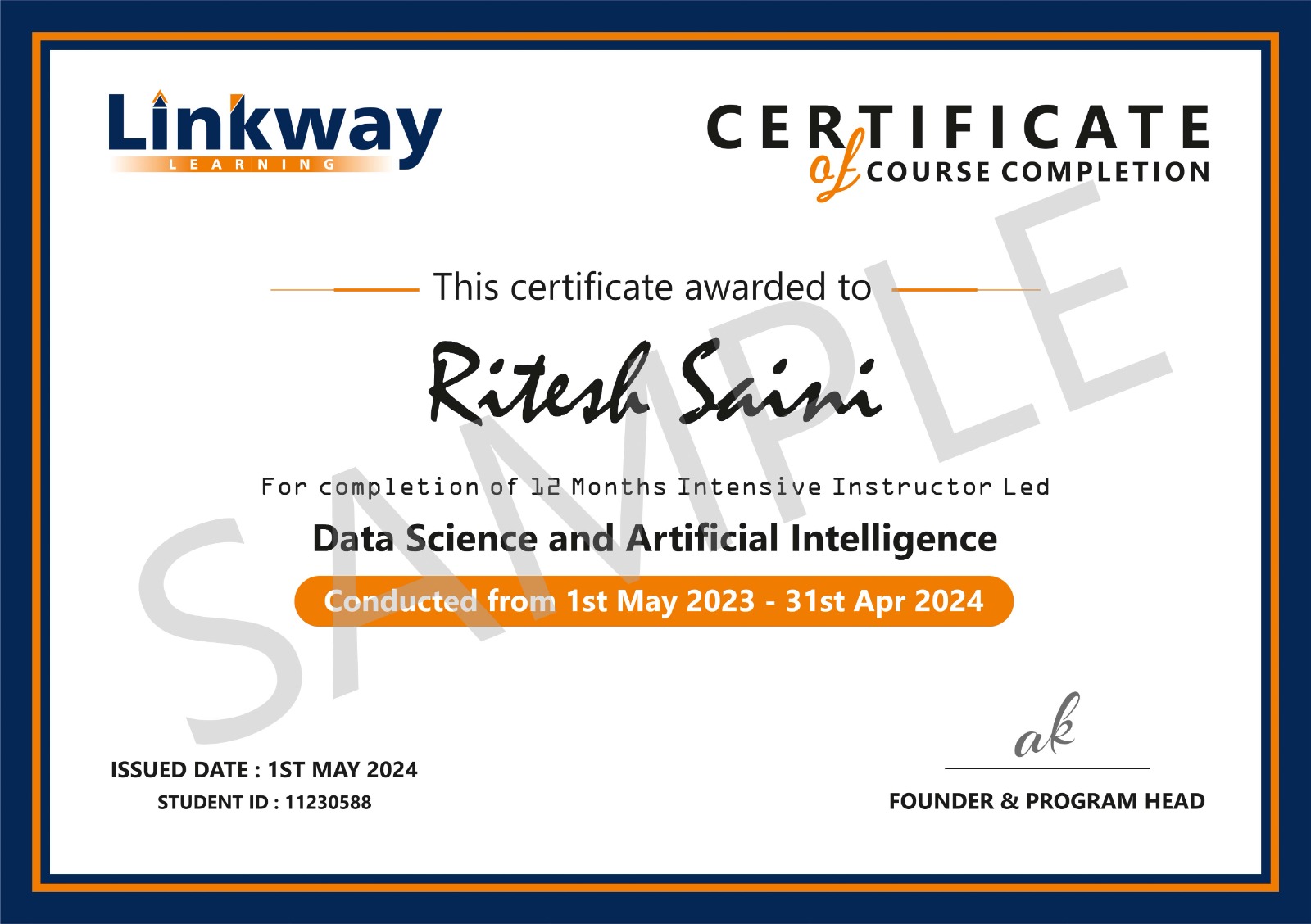 Data Science & AI Certificate of Completion